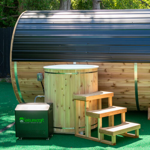 Panoramic View Cedar Barrel Saunas