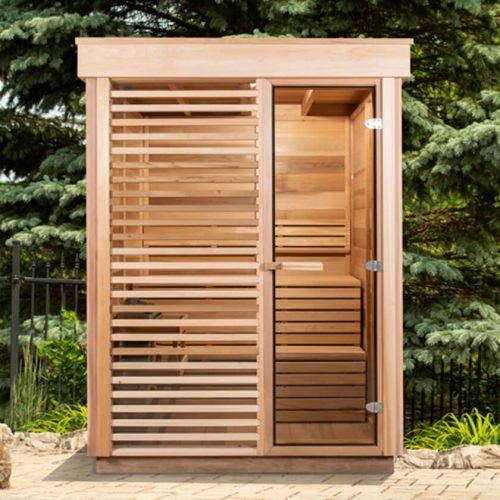 Panoramic View Cedar Barrel Saunas