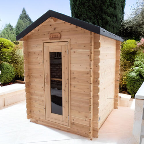 Panoramic View Cedar Barrel Saunas